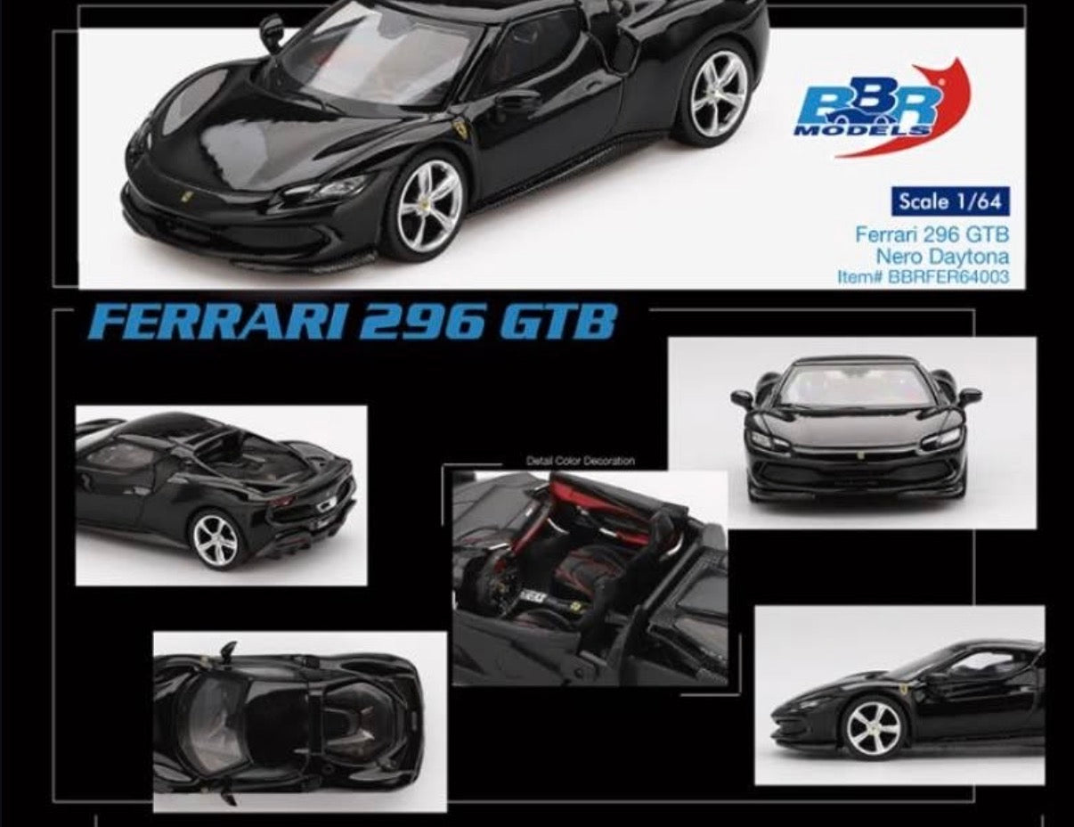 BBR FERRARI 296 GTB NERO DAYTONA